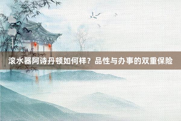 滚水器阿诗丹顿如何样？品性与办事的双重保险