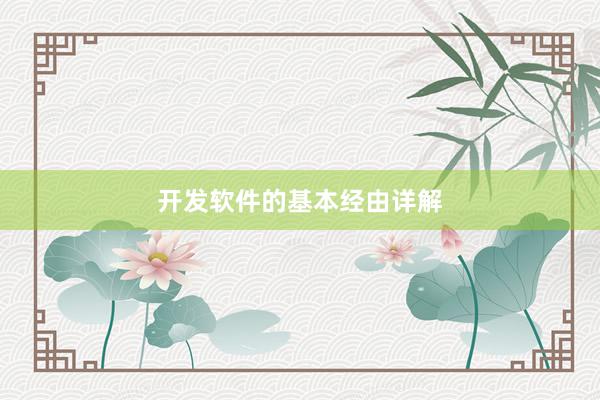 开发软件的基本经由详解